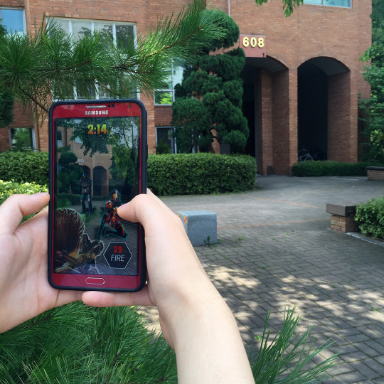 드래곤플라이가 개발중인 모바일 증강현실 게임 '스페셜포스 AR' 테스트버전 화면   드래곤플라이 제공